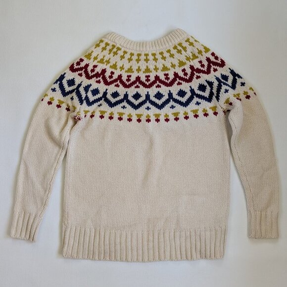 J. Crew Fair Isle Women's Merino Wool Blend Sweater Size XS Cream - Picture 10 of 14